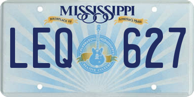 MS license plate LEQ627