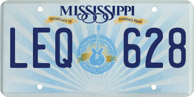 MS license plate LEQ628