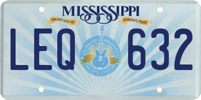 MS license plate LEQ632