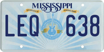 MS license plate LEQ638