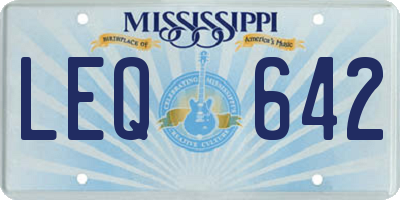 MS license plate LEQ642