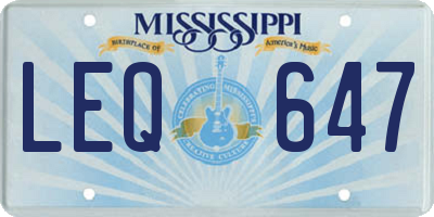 MS license plate LEQ647