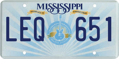 MS license plate LEQ651