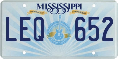 MS license plate LEQ652