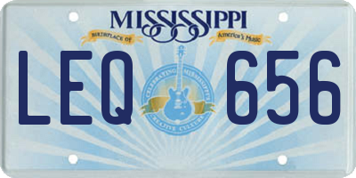 MS license plate LEQ656