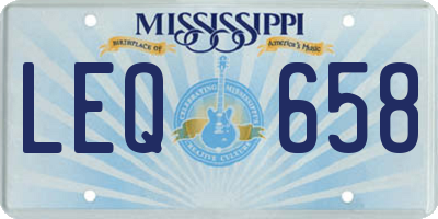 MS license plate LEQ658