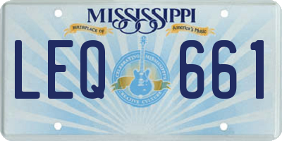 MS license plate LEQ661