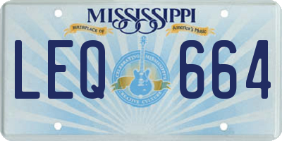 MS license plate LEQ664