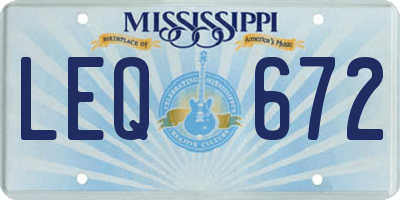 MS license plate LEQ672