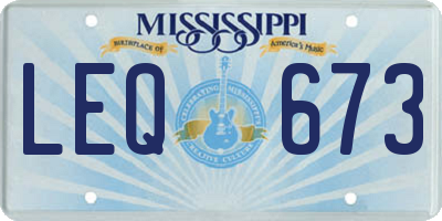 MS license plate LEQ673