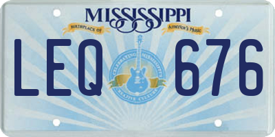 MS license plate LEQ676