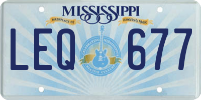 MS license plate LEQ677