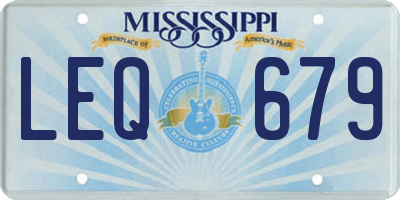 MS license plate LEQ679