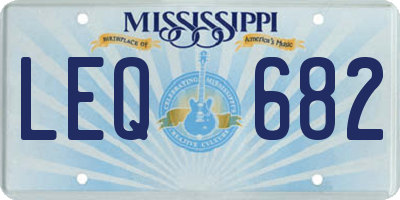 MS license plate LEQ682