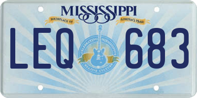 MS license plate LEQ683