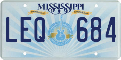 MS license plate LEQ684