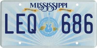 MS license plate LEQ686