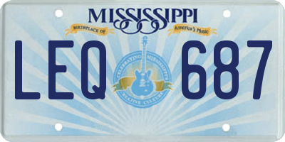 MS license plate LEQ687
