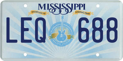 MS license plate LEQ688
