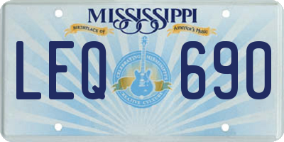 MS license plate LEQ690
