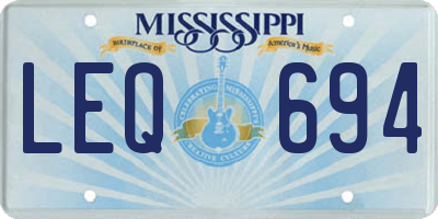 MS license plate LEQ694