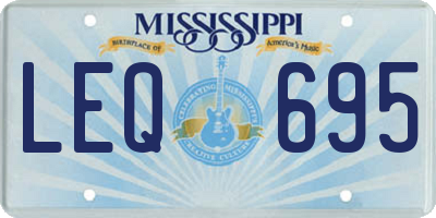 MS license plate LEQ695