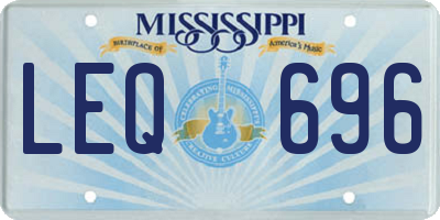 MS license plate LEQ696
