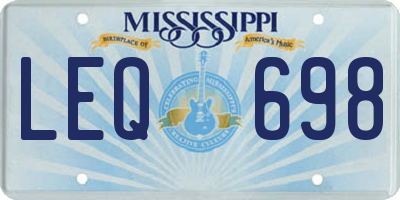 MS license plate LEQ698