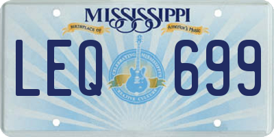 MS license plate LEQ699