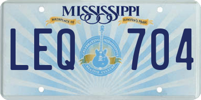 MS license plate LEQ704