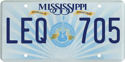 MS license plate LEQ705