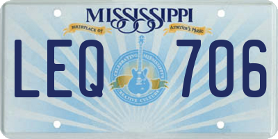 MS license plate LEQ706