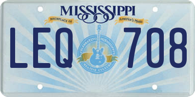 MS license plate LEQ708