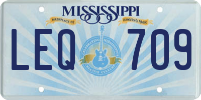 MS license plate LEQ709