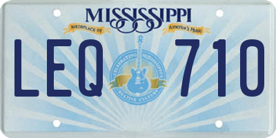 MS license plate LEQ710