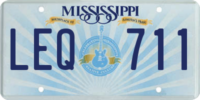 MS license plate LEQ711