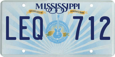 MS license plate LEQ712