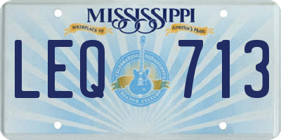 MS license plate LEQ713