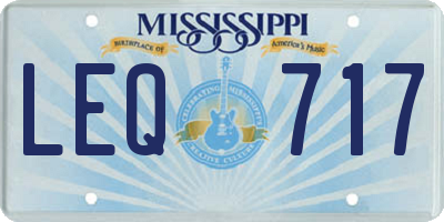 MS license plate LEQ717