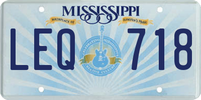 MS license plate LEQ718
