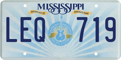 MS license plate LEQ719