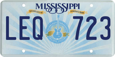 MS license plate LEQ723