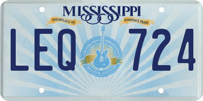 MS license plate LEQ724