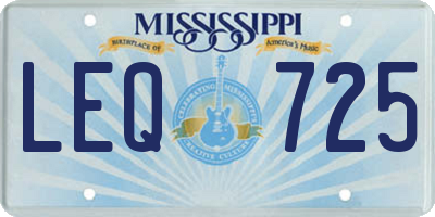 MS license plate LEQ725