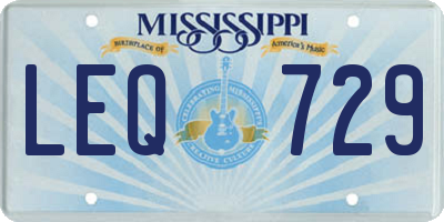 MS license plate LEQ729