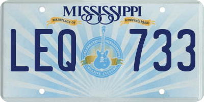 MS license plate LEQ733