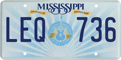 MS license plate LEQ736