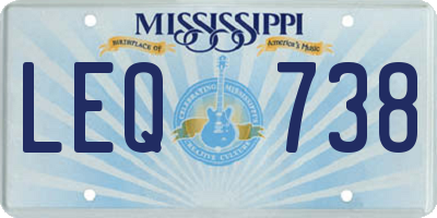 MS license plate LEQ738