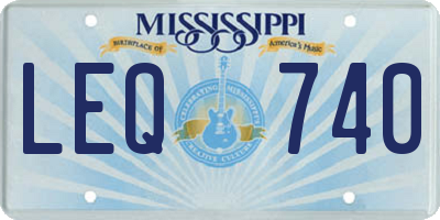 MS license plate LEQ740