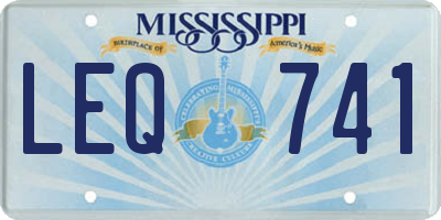 MS license plate LEQ741